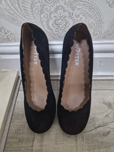 Hotter black suede - black, ballet