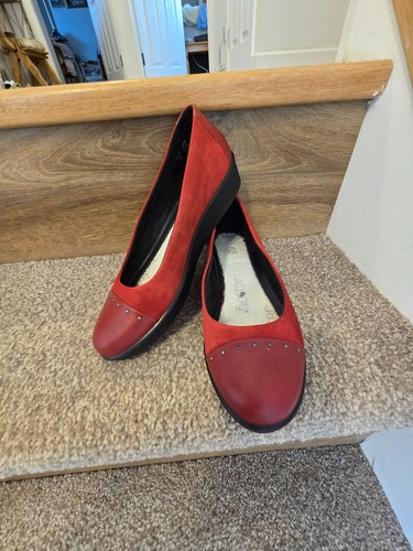 Hotter red leather suede - red,