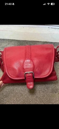 Hotter red leather crossbody - red,