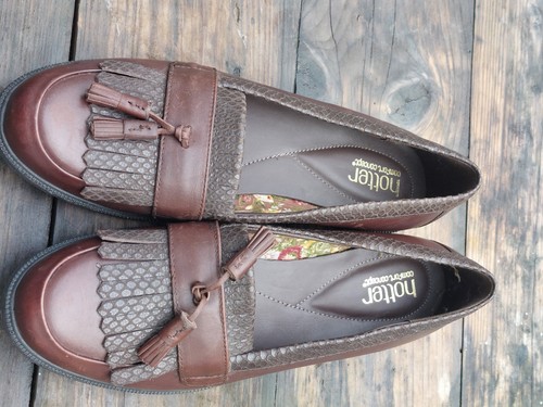 Hotter brown leather loafer - brown,