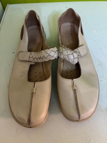 Hotter cream leather mary - leather,