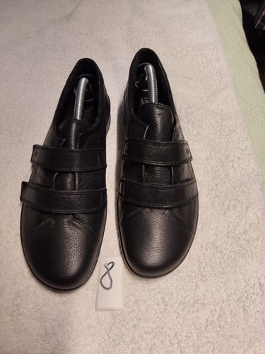Women black leather shoes - leather,