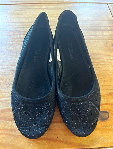 Hotter black suede ballet - suede,
